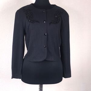 VINTAGE NANCY DENZ WOMEN VINTAGE CROP TOP BLACK SIZE S
